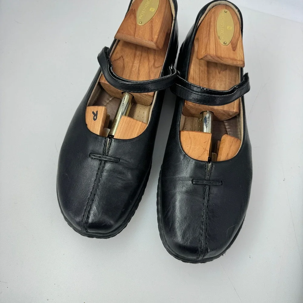 Earth Spirit Mary Jane Shoes Women 8 Black Leather Gelron Comfort Casual Flats